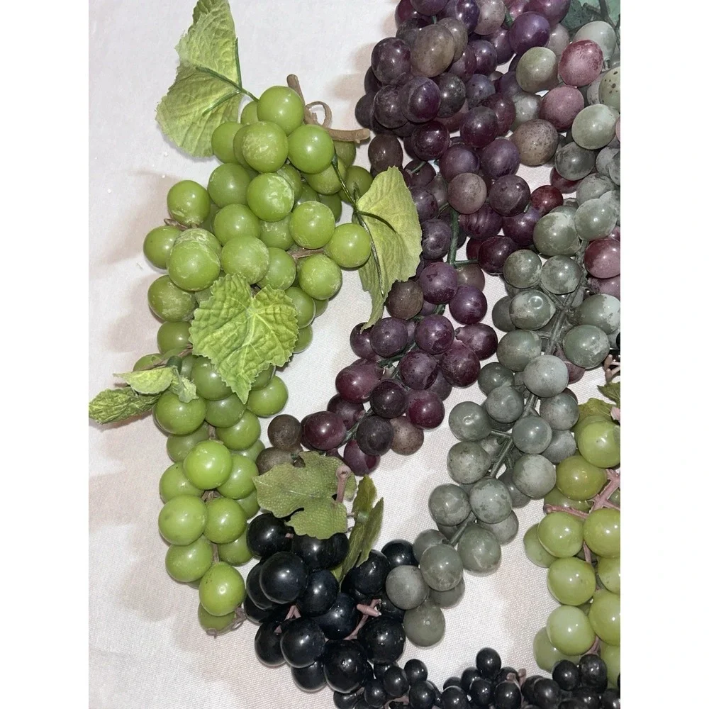 LOT OF Vintage Grape Clusters Rubber Mid Century‎ Fake Fruit Decor 5 Colors